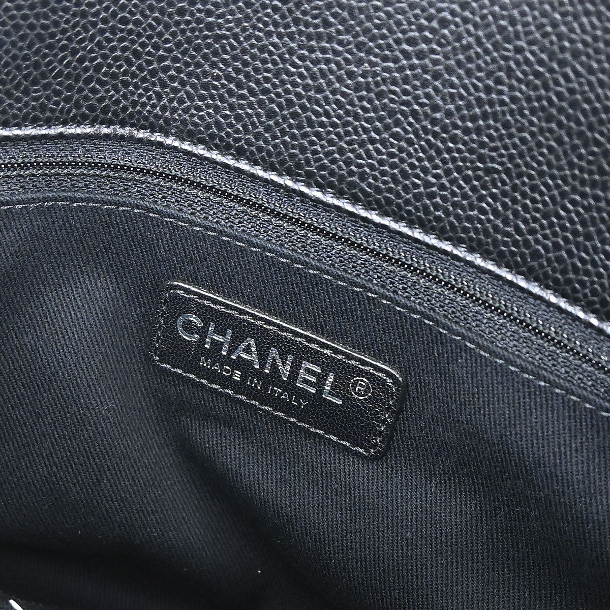 Chanel 2013-2014 Black Caviar Skin Timeless CC Chain Tote Bag