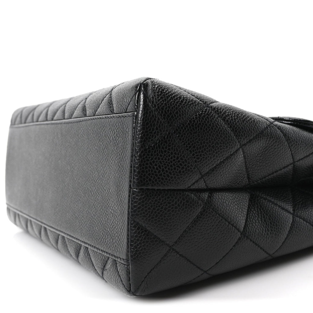 Chanel Caviar Quilted Jumbo Kelly Flap Black