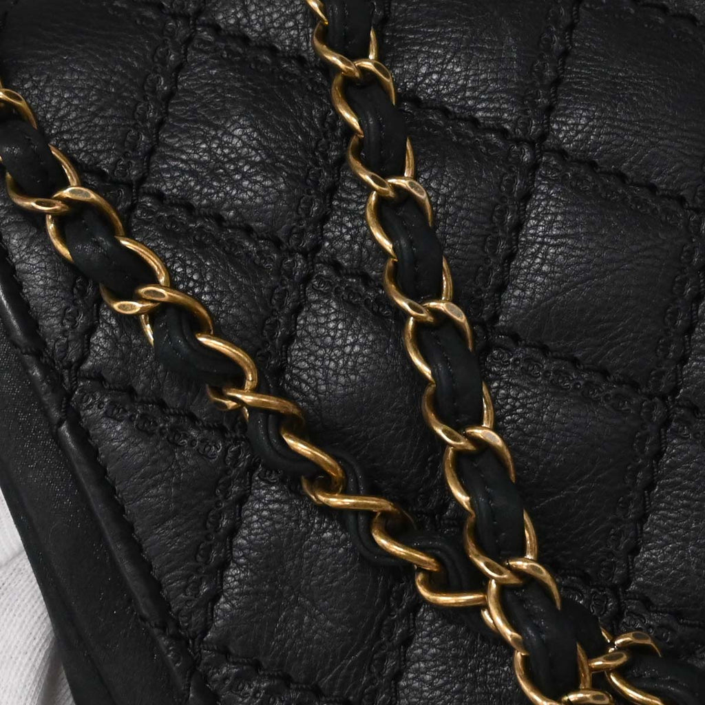 Chanel Black Calfskin Shoulder Bag