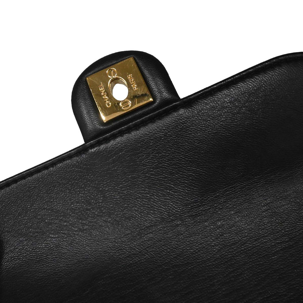 Chanel 2017 Black Lambskin Unchained Flap 2way Shoulder Handbag