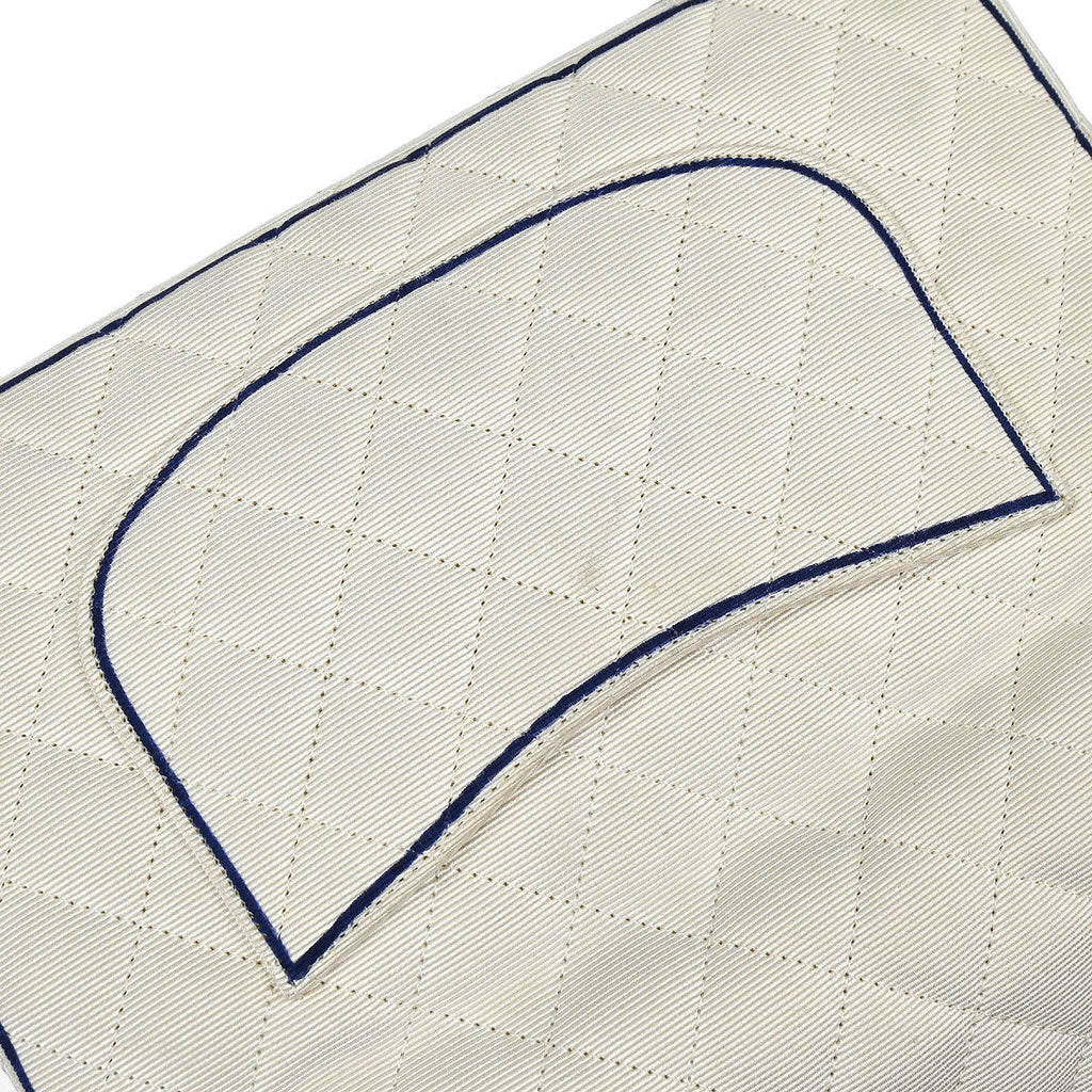 Chanel 2014 White Canvas Medium Classic Double Flap Shoulder Bag