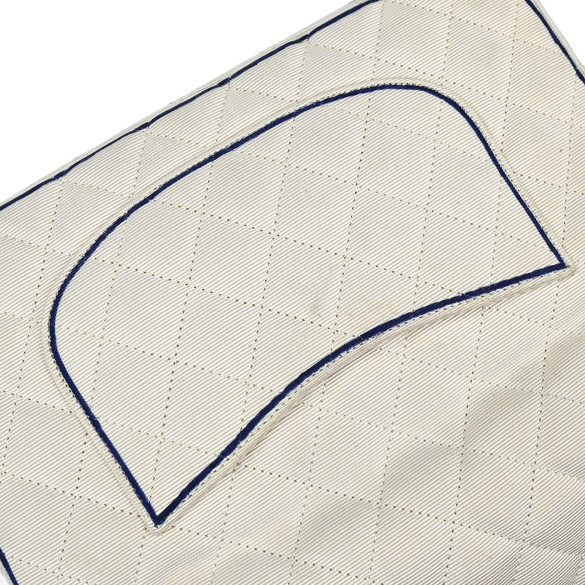 Chanel 2014 White Canvas Medium Classic Double Flap Shoulder Bag