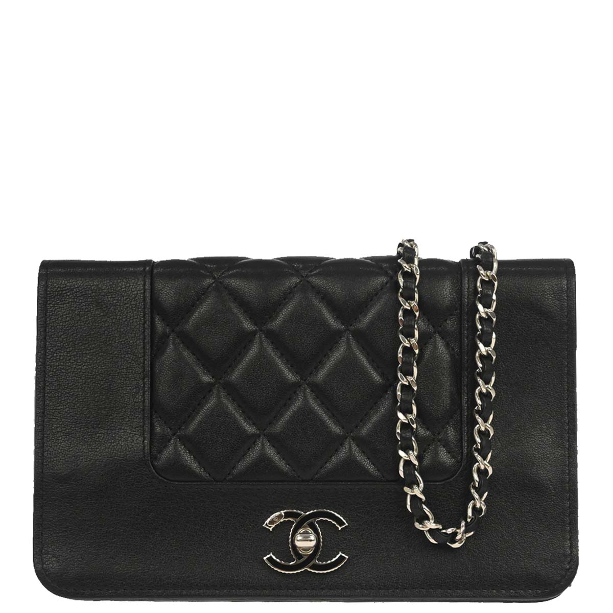 Chanel Black Lambskin WOC Wallet on Chain Bag