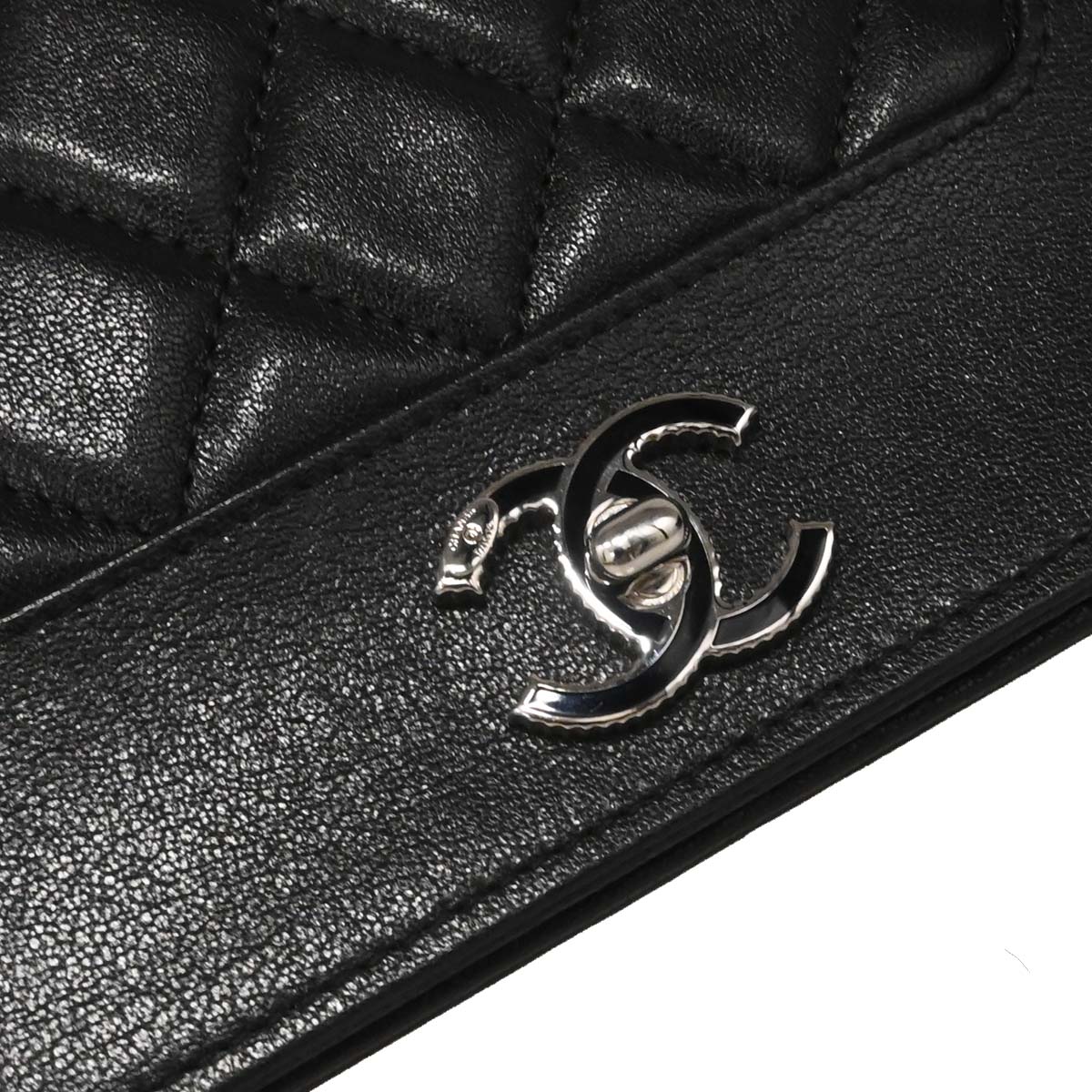 Chanel Black Lambskin WOC Wallet on Chain Bag