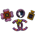 Chanel 4set Brooch Pin Black 15S