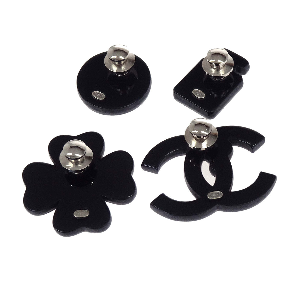 Chanel 4set Brooch Pin Black 15S