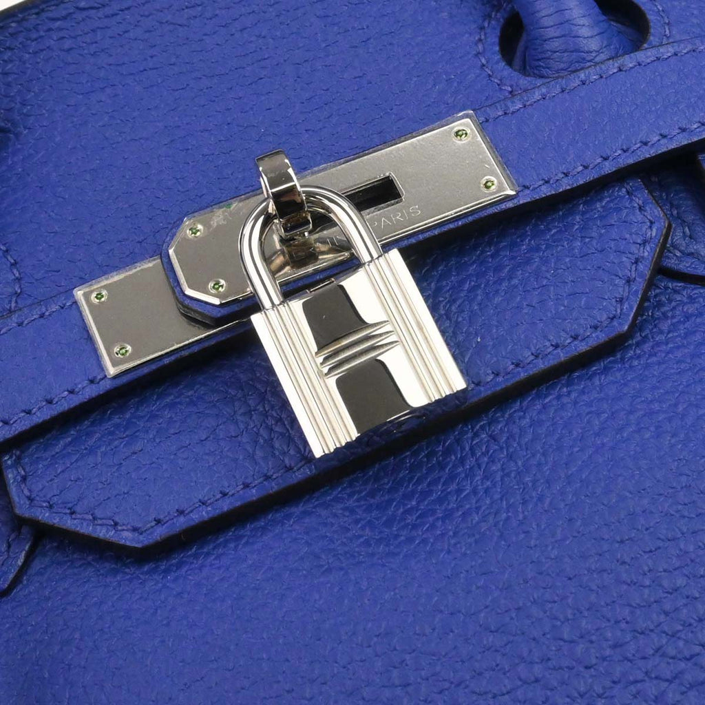Hermes Blue Electric Togo Birkin 35 Handbag