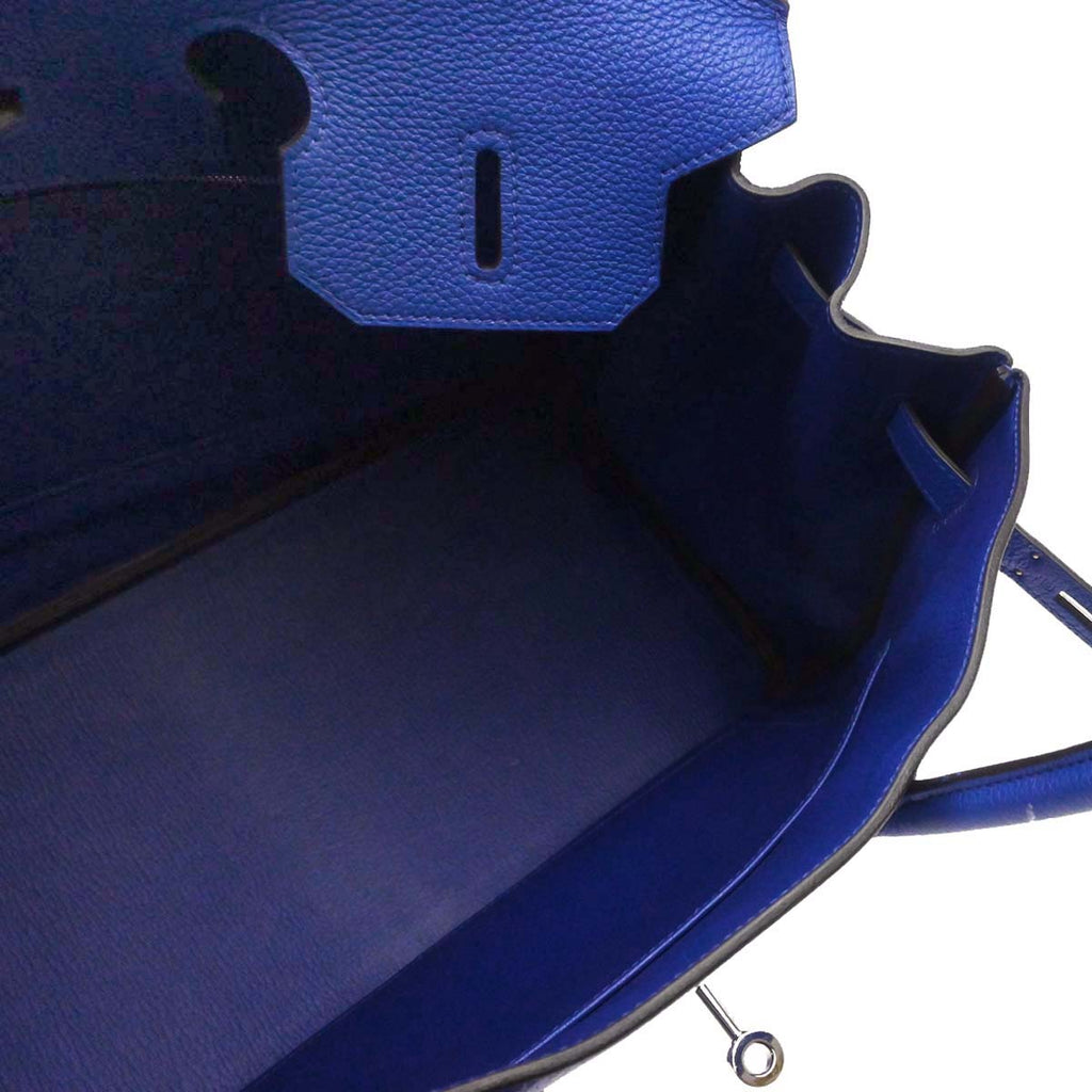 Hermes Blue Electric Togo Birkin 35 Handbag