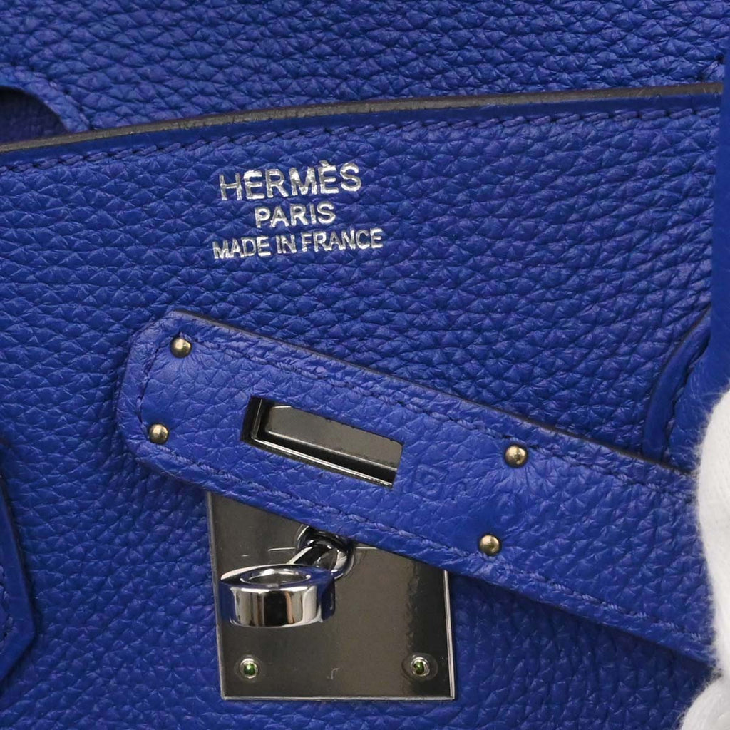 Hermes Blue Electric Togo Birkin 35 Handbag