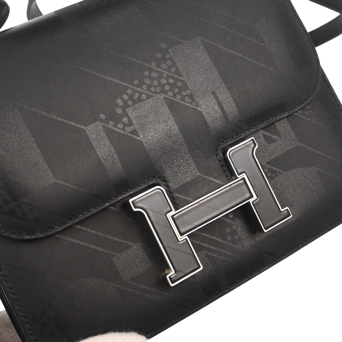 Hermes Black Sombrero On A Summer Night Constance 18 Shoulder Bag