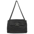Chanel 2011 Black Calfskin Hamptons CC Accordion Flap Shoulder Bag