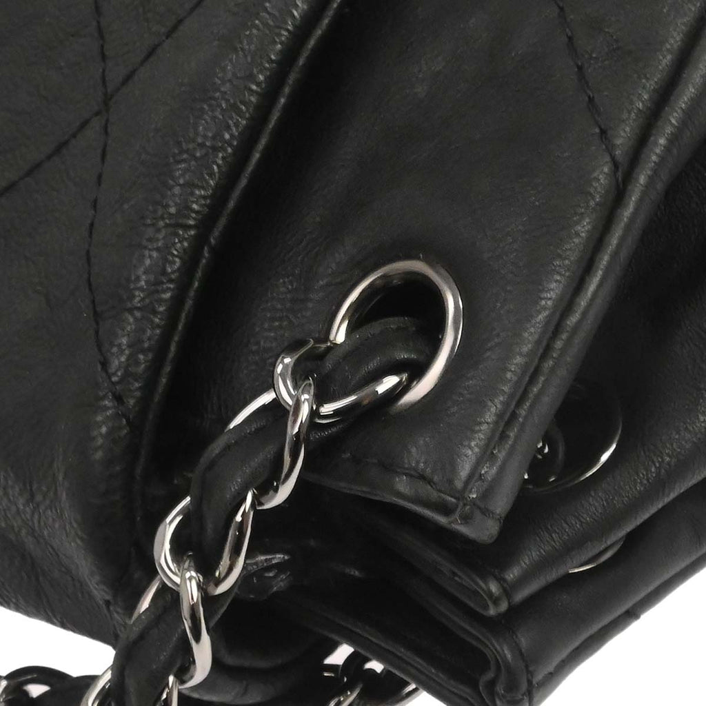 Chanel 2011 Black Calfskin Hamptons CC Accordion Flap Shoulder Bag