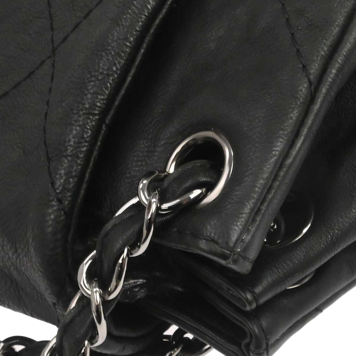 Chanel 2011 Black Calfskin Hamptons CC Accordion Flap Shoulder Bag