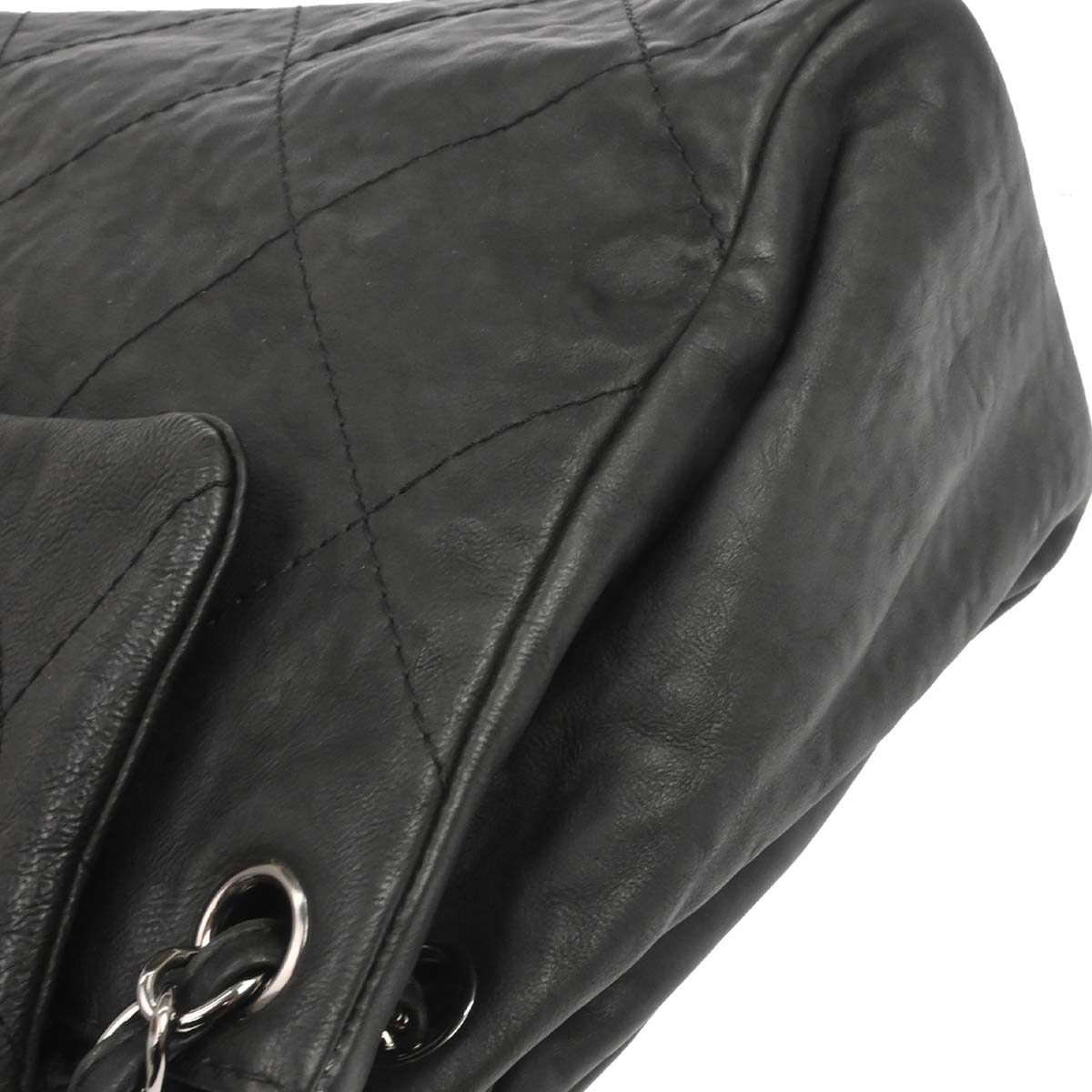 Chanel 2011 Black Calfskin Hamptons CC Accordion Flap Shoulder Bag