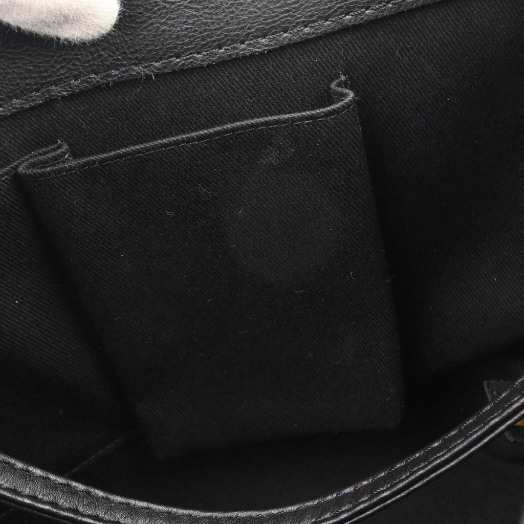 Chanel 2011 Black Calfskin Hamptons CC Accordion Flap Shoulder Bag
