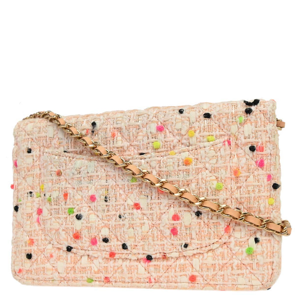 Chanel 2019 White Tweed Classic WOC Wallet On Chain