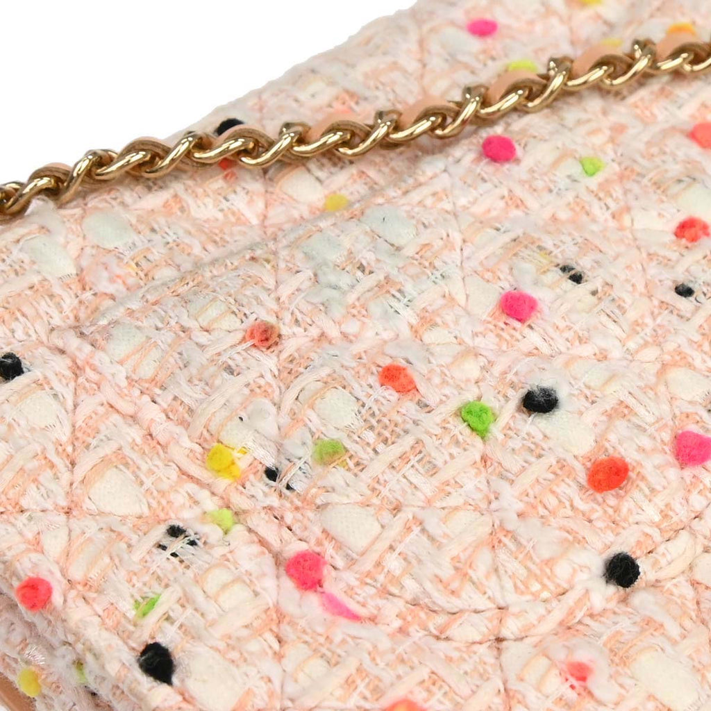 Chanel 2019 White Tweed Classic WOC Wallet On Chain