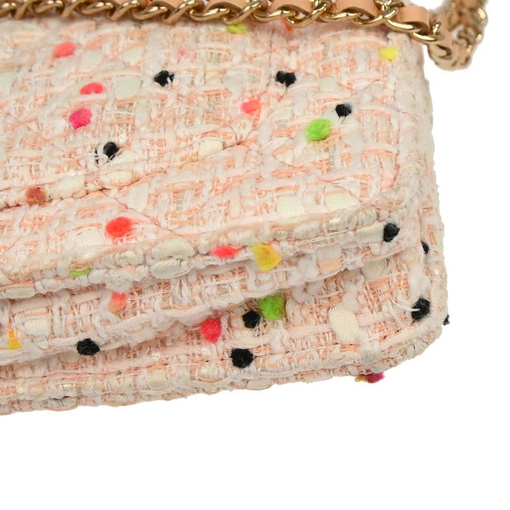 Chanel 2019 White Tweed Classic WOC Wallet On Chain