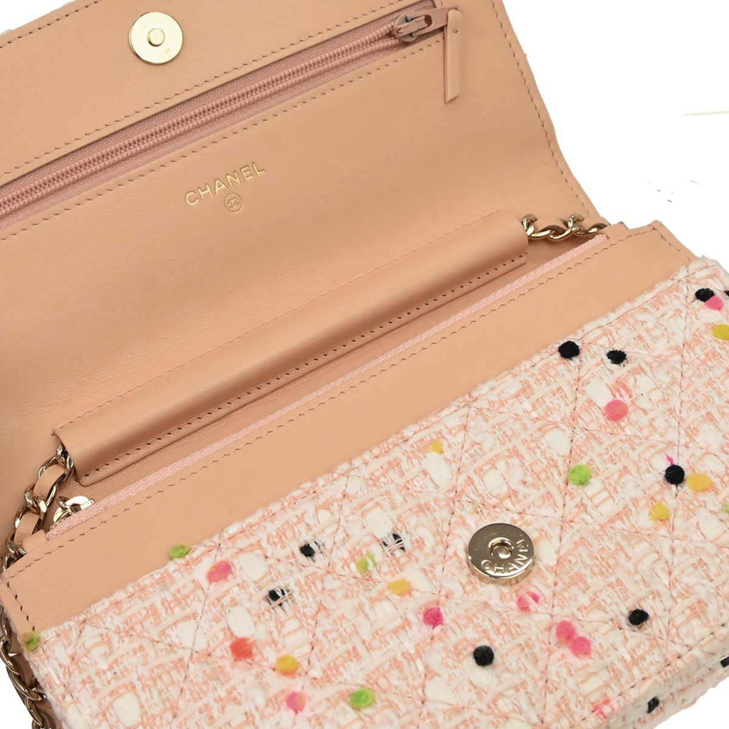 Chanel 2019 White Tweed Classic WOC Wallet On Chain