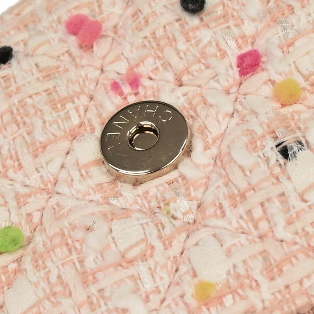Chanel 2019 White Tweed Classic WOC Wallet On Chain