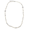 Chanel Chain Necklace Silver Costume Pearl B16S