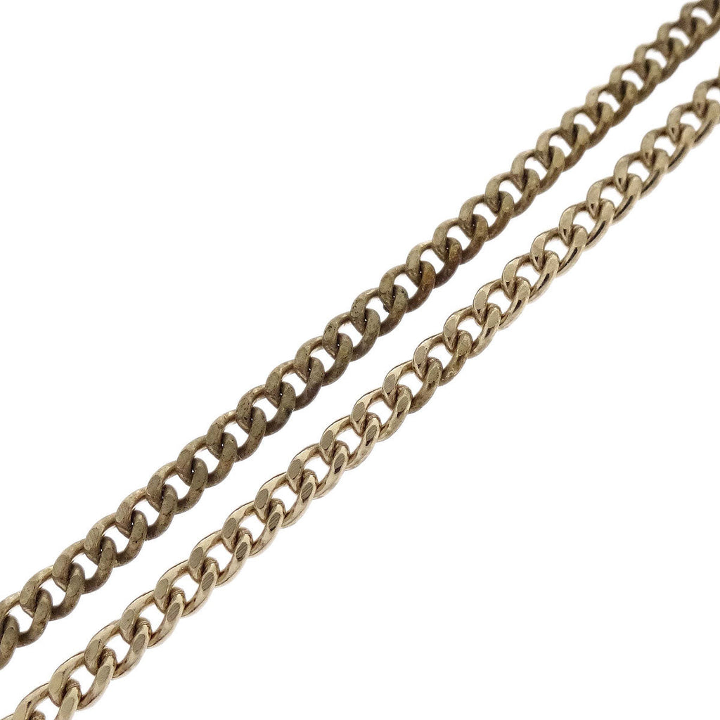 Chanel Charm CC Rectangle Gold Chain Necklace artificial pearl A14K