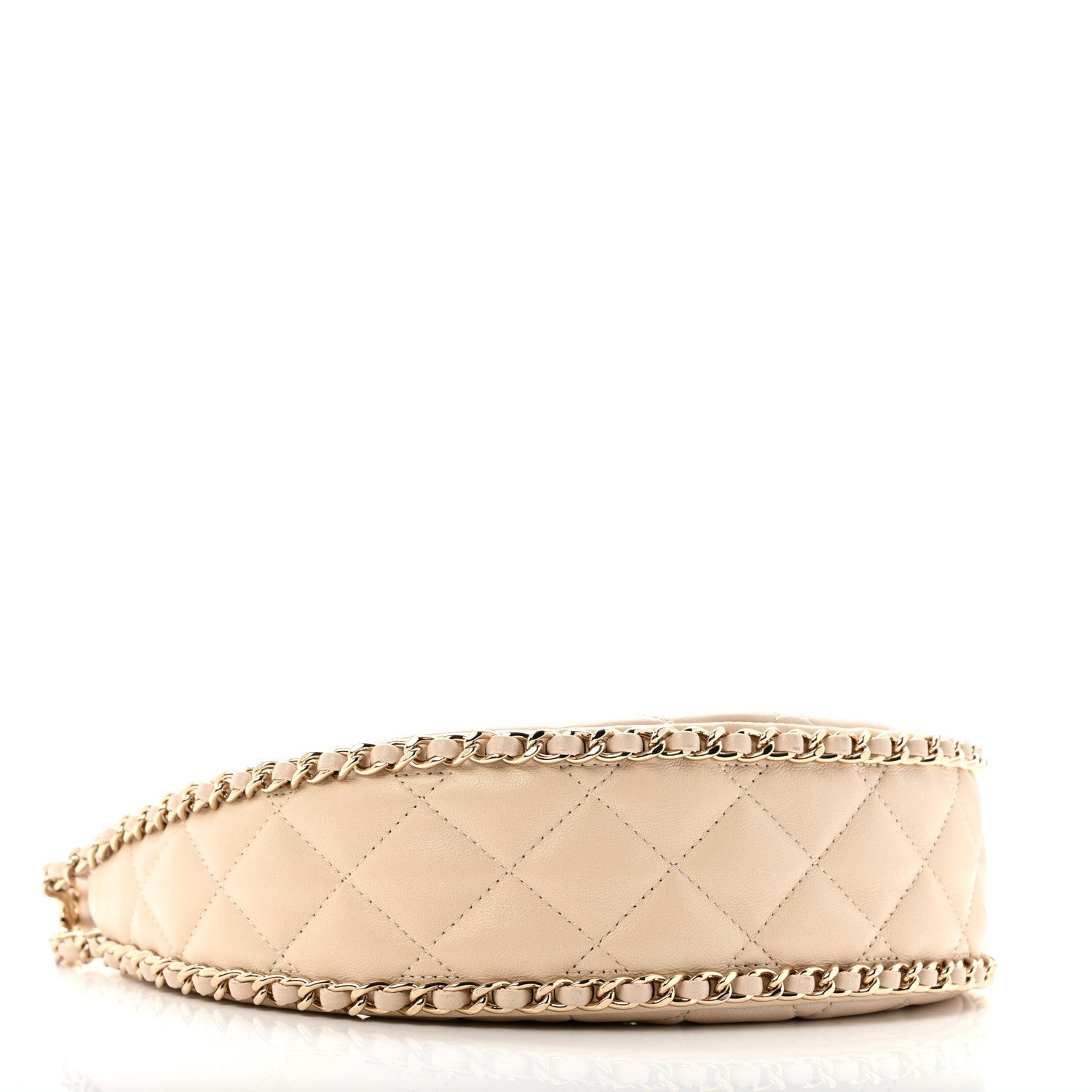Chanel Lambskin Quilted Small Hobo Bag Light Beige