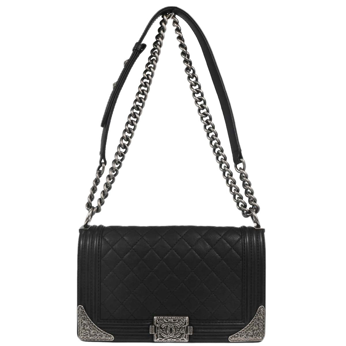 Boy Chanel 2014 Black Calfskin Medium Shoulder Bag