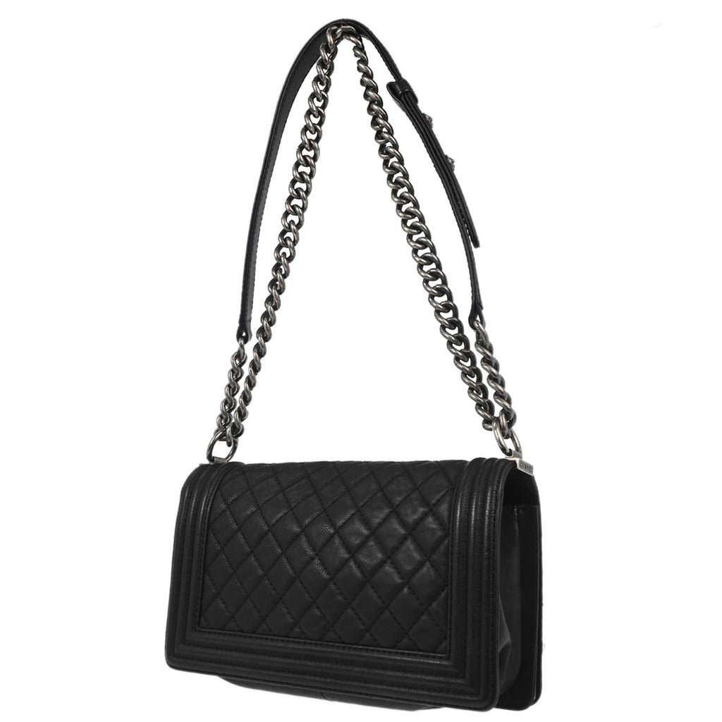 Boy Chanel 2014 Black Calfskin Medium Shoulder Bag