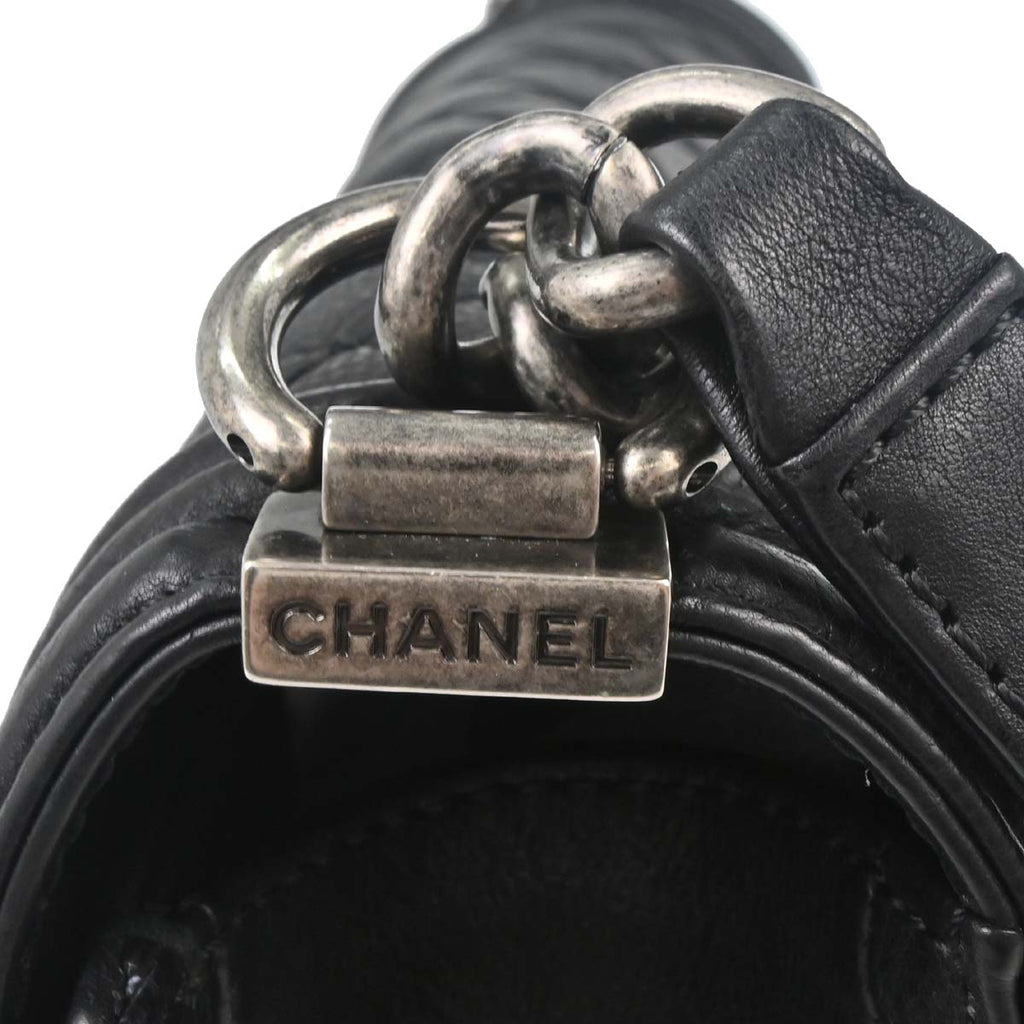 Boy Chanel 2014 Black Calfskin Medium Shoulder Bag