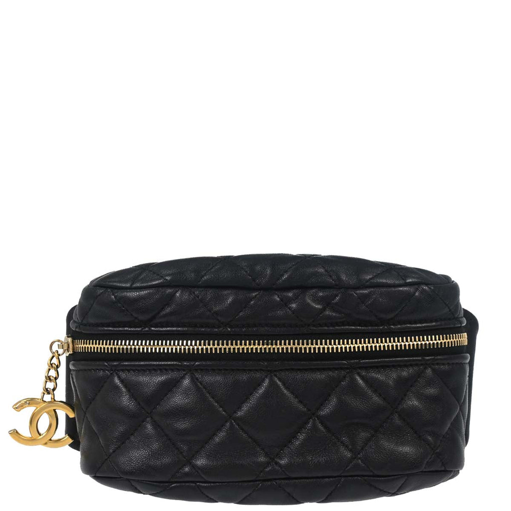 Chanel 2019 Black Lambskin Waist Bum Bag