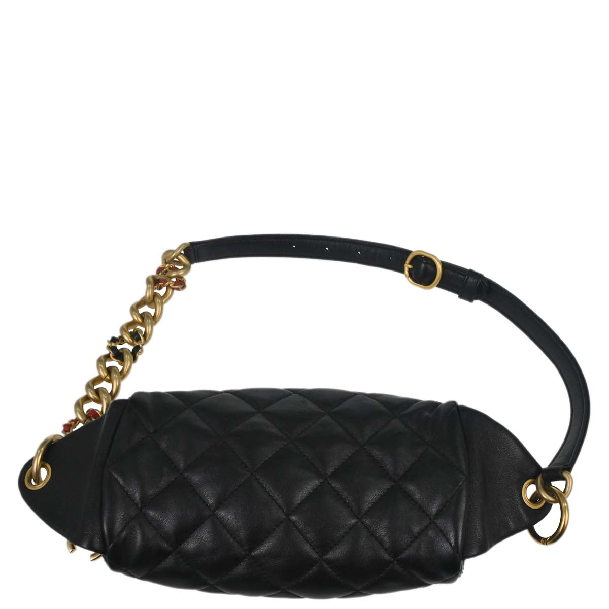 Chanel 2019 Black Lambskin Waist Bum Bag
