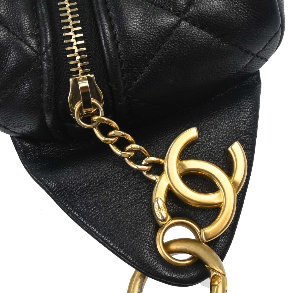 Chanel 2019 Black Lambskin Waist Bum Bag