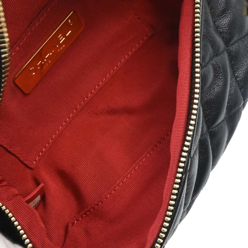 Chanel 2019 Black Lambskin Waist Bum Bag