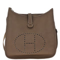 Hermes Etoupe Taurillon Clemence Evelyne 3 33 GM Shoulder Bag