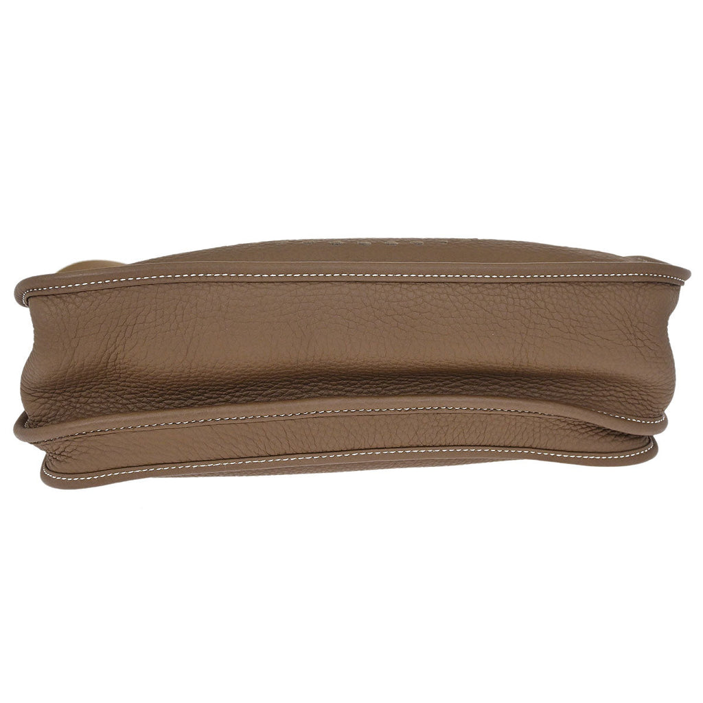 Hermes Etoupe Taurillon Clemence Evelyne 3 33 GM Shoulder Bag