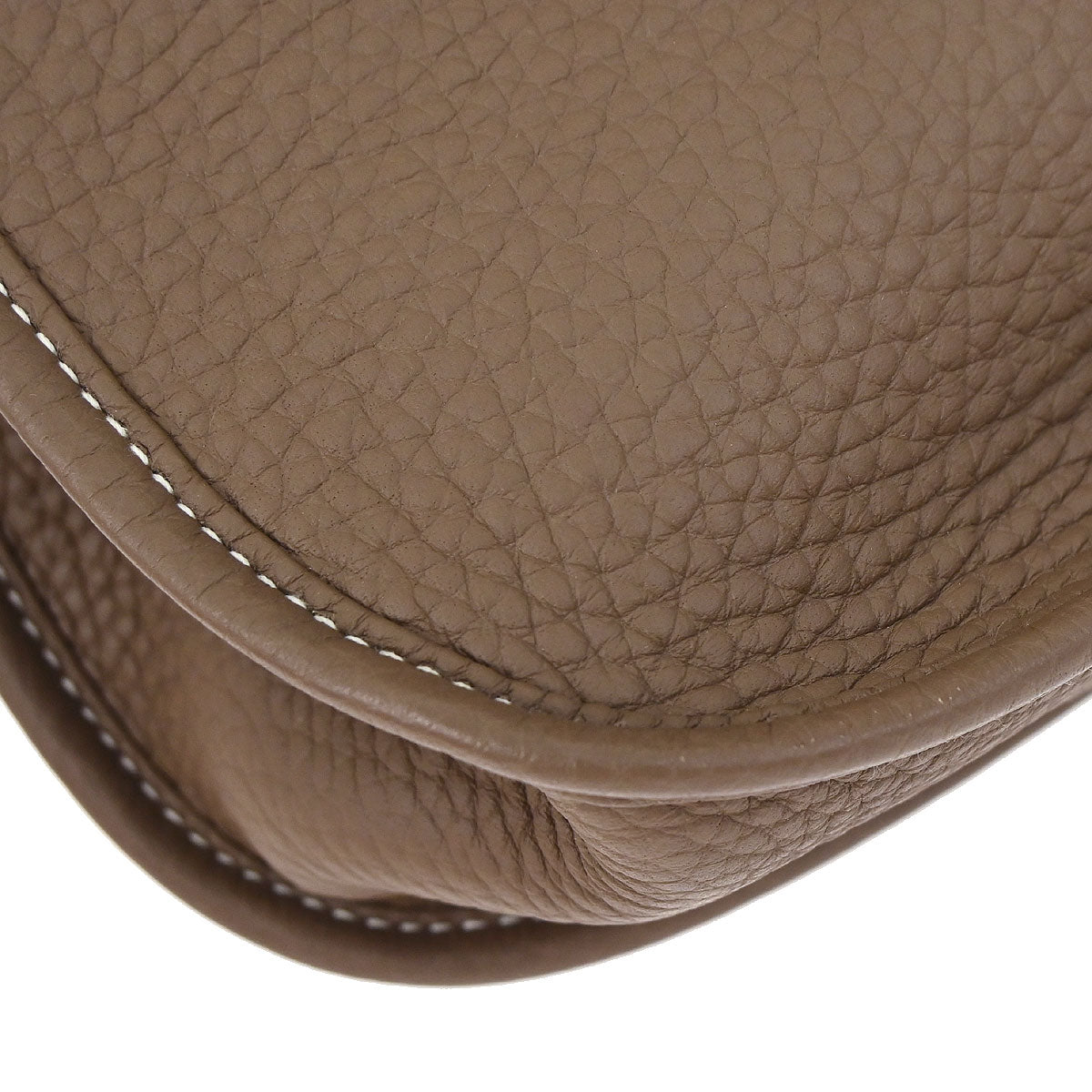 Hermes Etoupe Taurillon Clemence Evelyne 3 33 GM Shoulder Bag