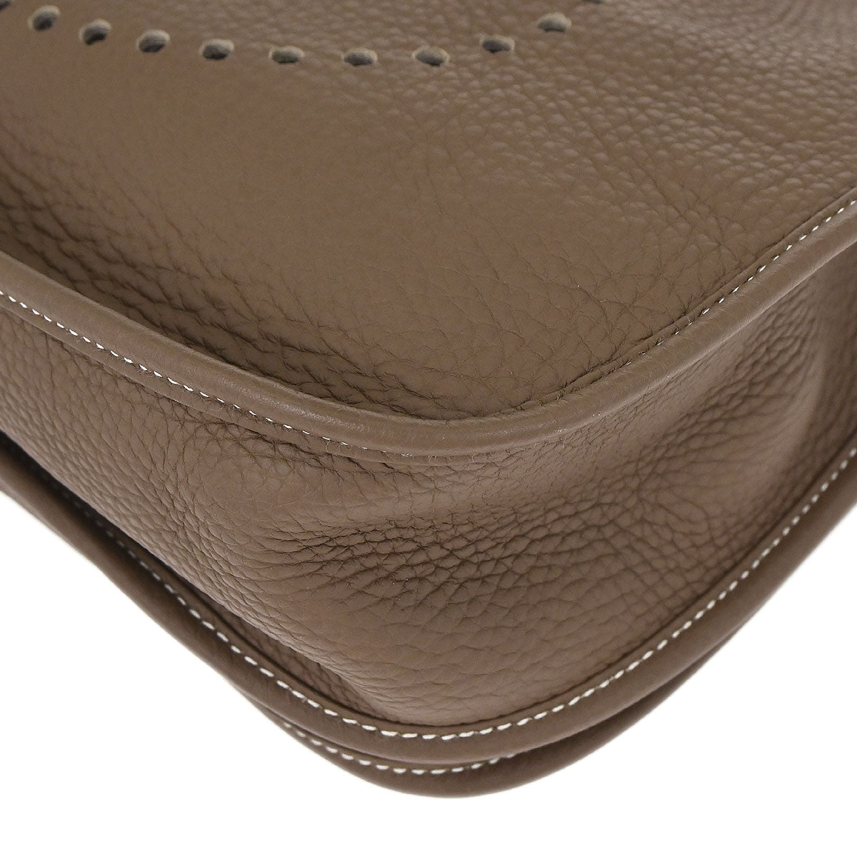 Hermes Etoupe Taurillon Clemence Evelyne 3 33 GM Shoulder Bag