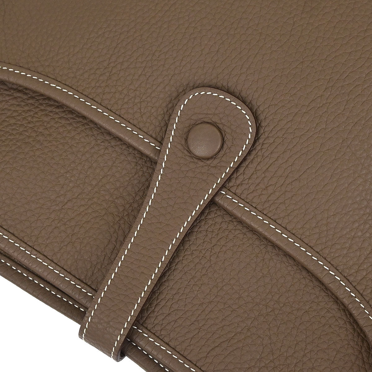 Hermes Etoupe Taurillon Clemence Evelyne 3 33 GM Shoulder Bag