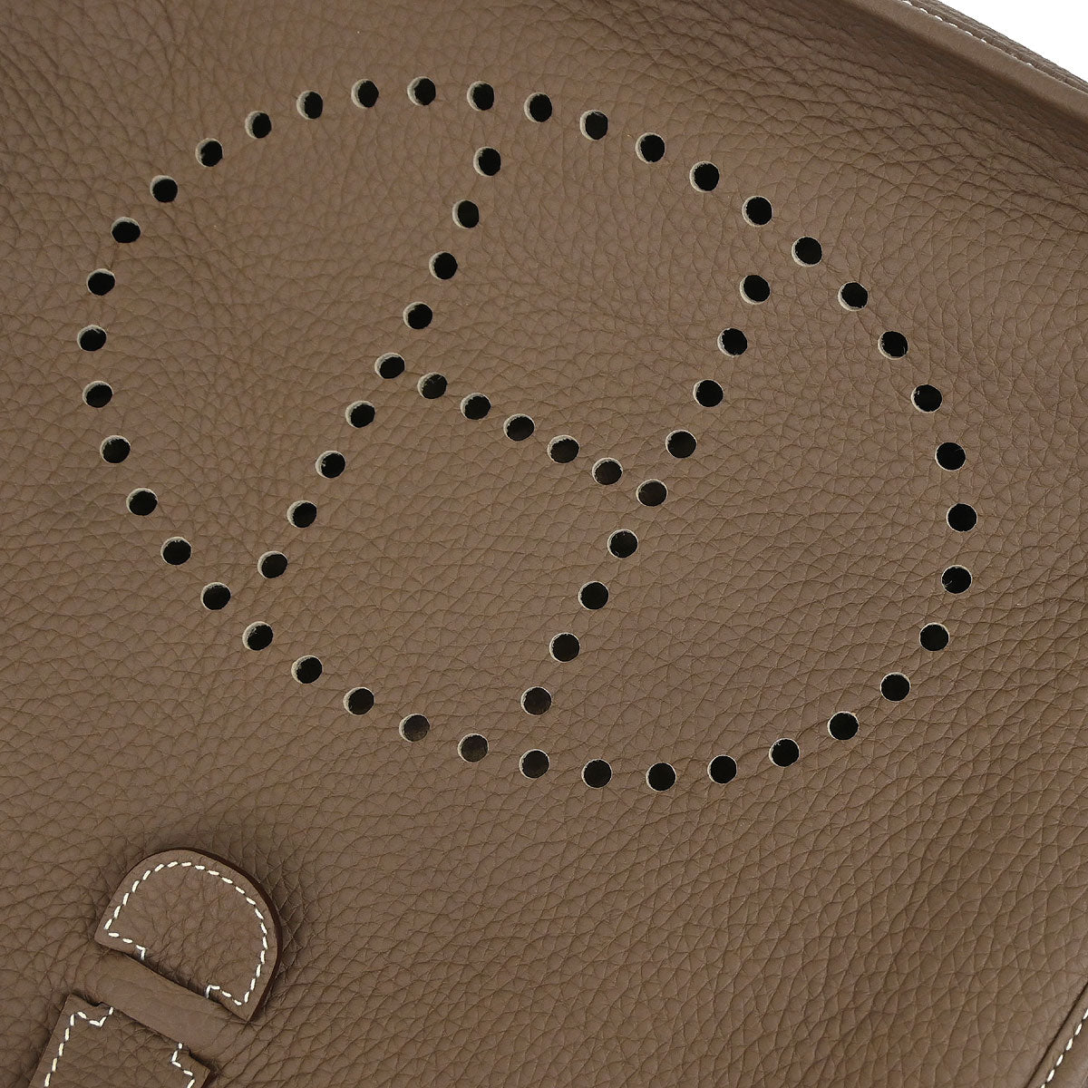 Hermes Etoupe Taurillon Clemence Evelyne 3 33 GM Shoulder Bag