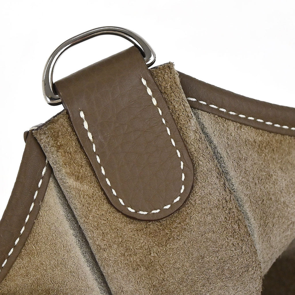 Hermes Etoupe Taurillon Clemence Evelyne 3 33 GM Shoulder Bag