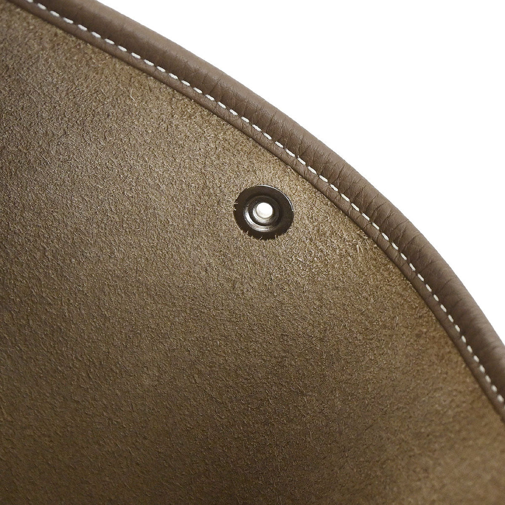 Hermes Etoupe Taurillon Clemence Evelyne 3 33 GM Shoulder Bag