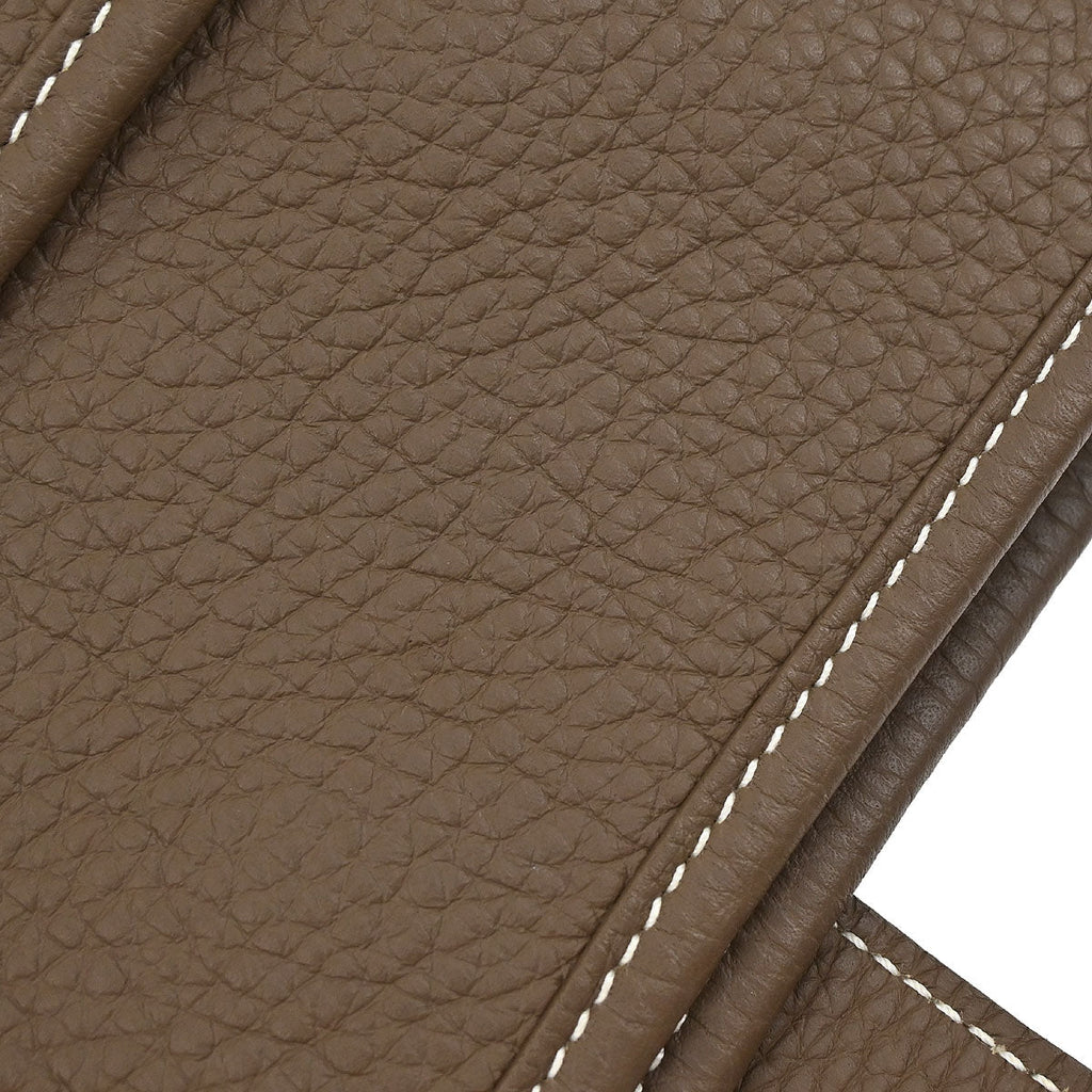 Hermes Etoupe Taurillon Clemence Evelyne 3 33 GM Shoulder Bag
