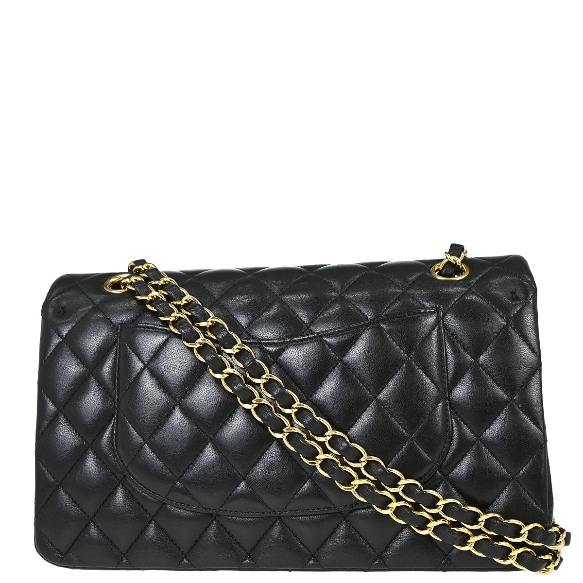 Chanel 2017-2018 Black Lambskin Medium Classic Double Flap Shoulder Bag