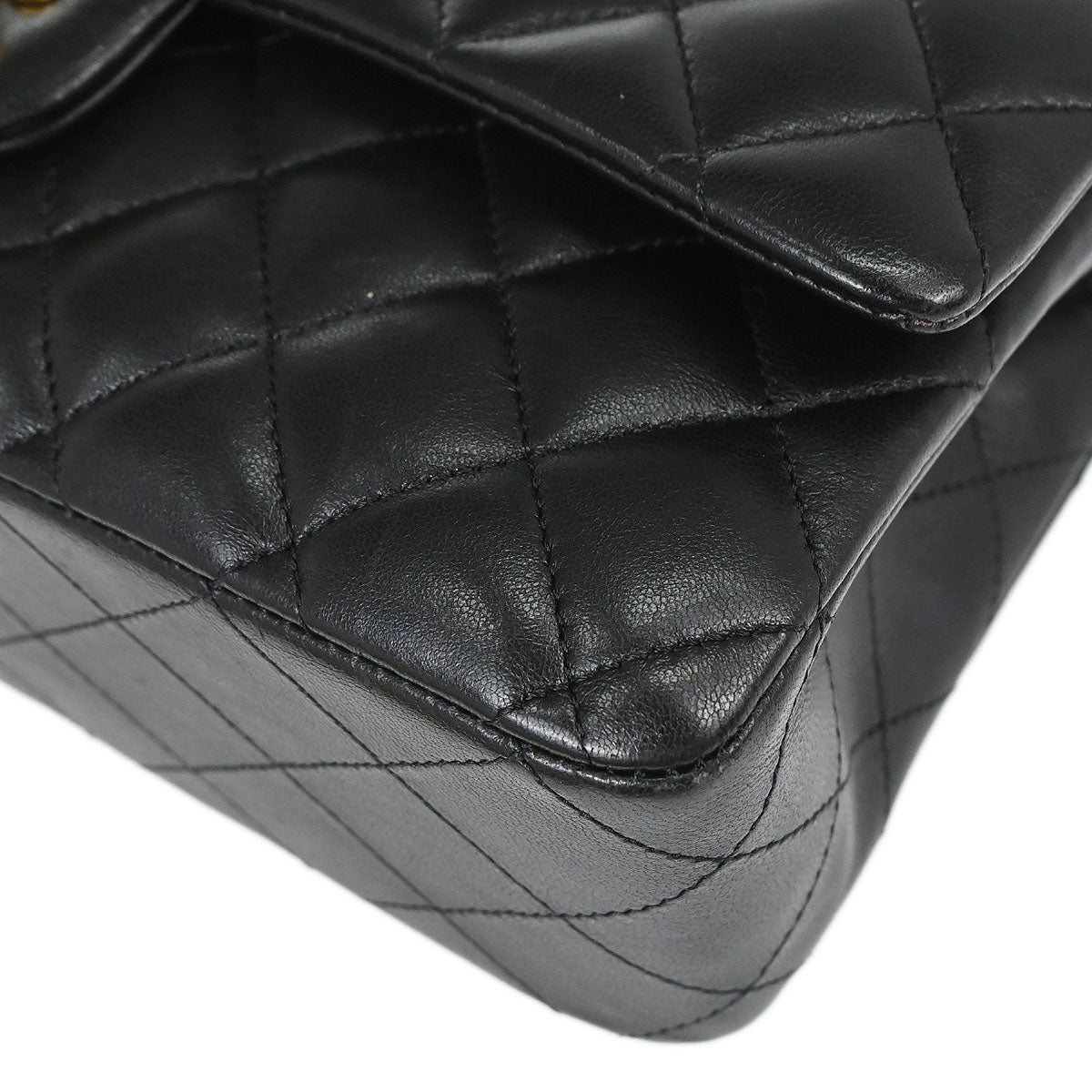 Chanel 2017-2018 Black Lambskin Medium Classic Double Flap Shoulder Bag