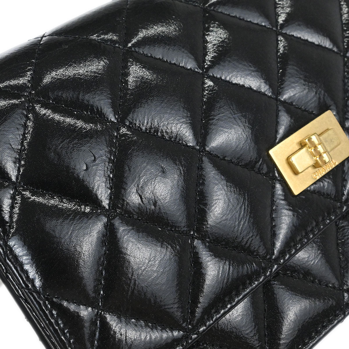Chanel 2014-2015 Black Calfskin Mademoiselle Lock WOC Wallet on Chain Bag