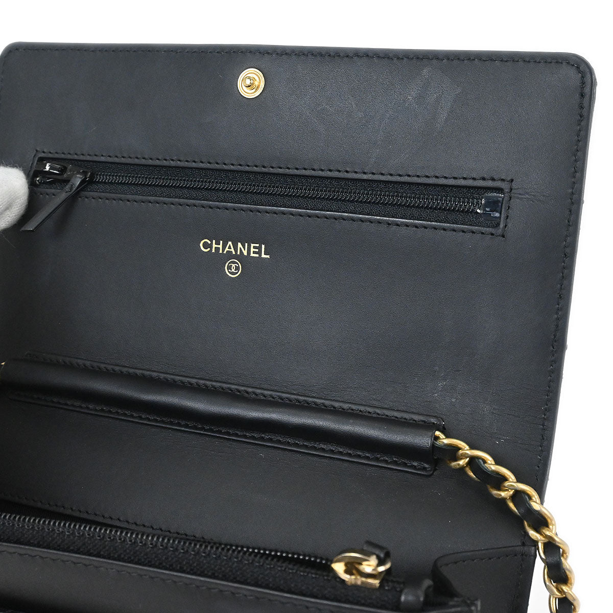 Chanel 2014-2015 Black Calfskin Mademoiselle Lock WOC Wallet on Chain Bag