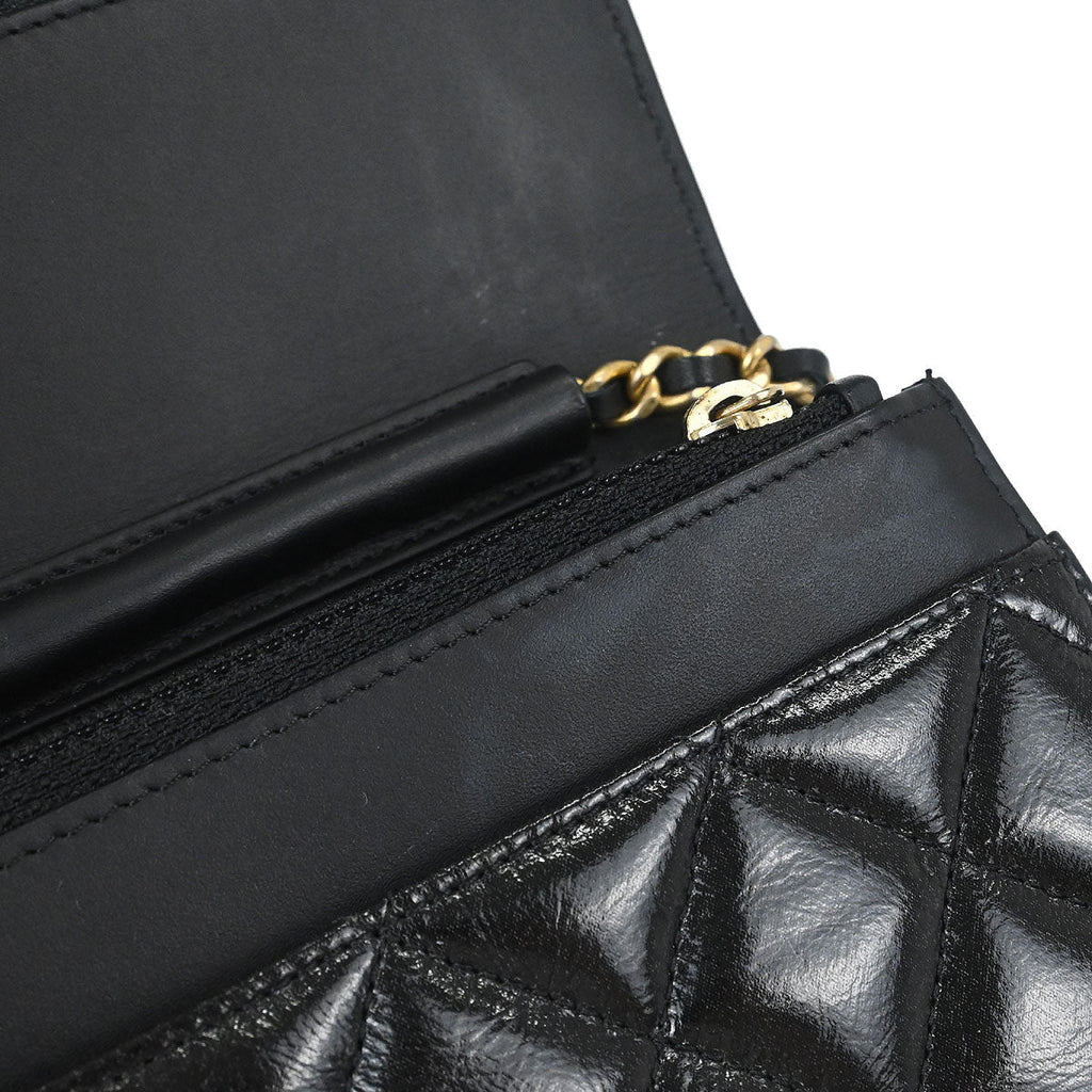 Chanel 2014-2015 Black Calfskin Mademoiselle Lock WOC Wallet on Chain Bag