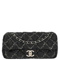 Chanel 2010-2011 Black Nylon Tweed Paris-Byzance Bubble Flap Shoulder Bag