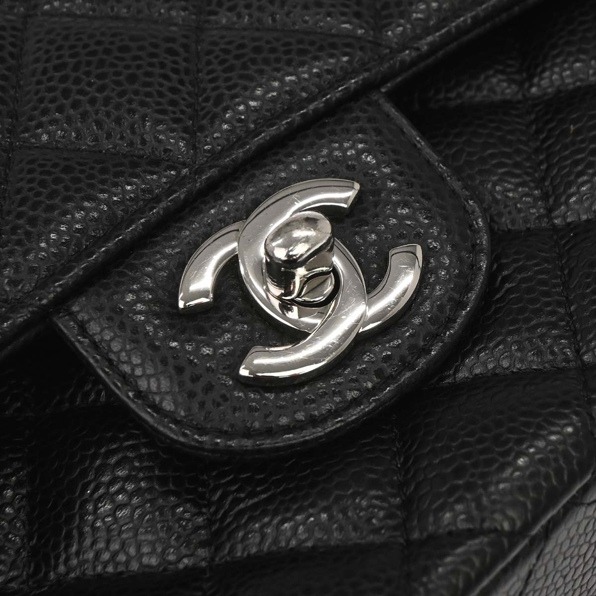 Chanel 2015-2016 Black Caviar Skin Small Classic Double Flap Shoulder Bag